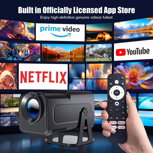 KINOMASZ™ - PROJEKTOR 18000 LUMENÓW ANDROID 13 Wi-Fi 6 BT5.2 500ANSI MODEL 2025r