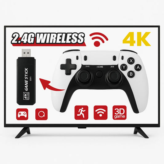 GAMEMASZ™ - KONSOLA RETRO GAME HDMI 4K 3D 128GB +2 PADY