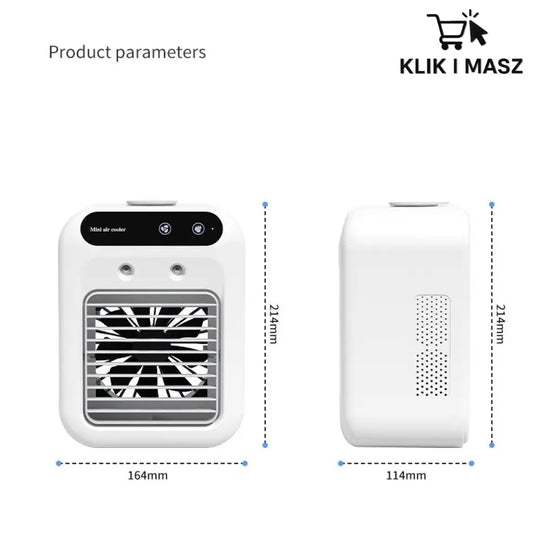 ZIMNOMASZ™ - AKUMULATOROWY KLIMATYZATOR CHŁODZĄCY NA WODĘ 1800mA Biały / L7 Humidifying Air Cooler klimatyzacja