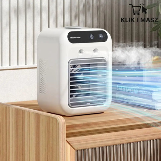 ZIMNOMASZ™ - AKUMULATOROWY KLIMATYZATOR CHŁODZĄCY NA WODĘ 1800mA Biały / L7 Humidifying Air Cooler klimatyzacja